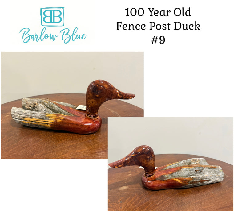 Beautiful Ducks Made From 100 Year Old Fence Posts.  Hand Carved and Polished.