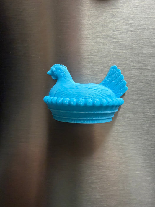 Hen on Nest Refrigerator Magnets. Multiple Colors Available.  2.5" x 1.5"