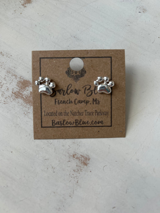 Dainty Game Day Pawprint Studs- Available in Silver & Gold