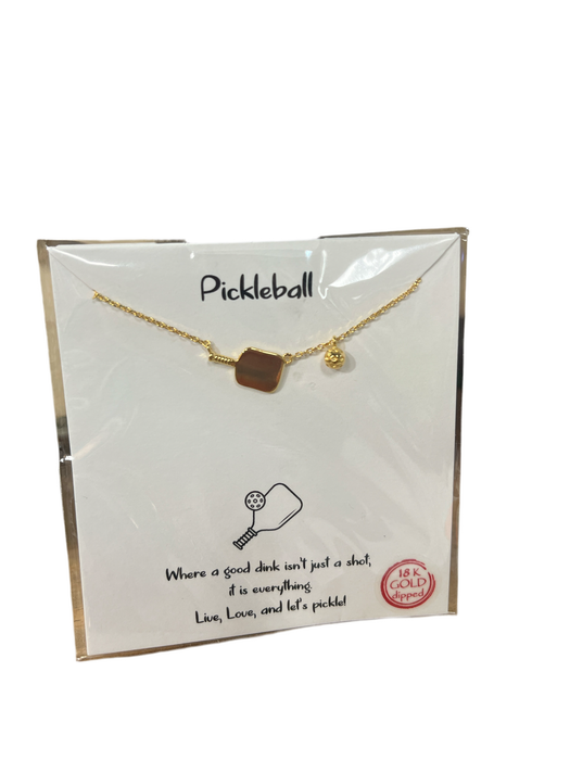 Live, Love, & Let's Pickleball Necklace- Available in Gold & Silver