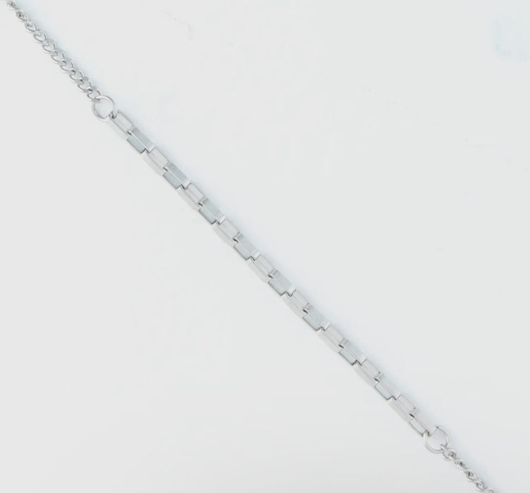 Waterproof Silver 18” Multi Box Chain Necklace