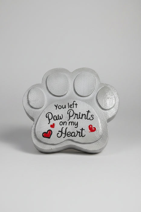 "You Left Paw Prints on My Heart" Concrete Stand