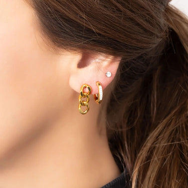 Waterproof 18K Gold PVD Stainless Steel Gold Hoops