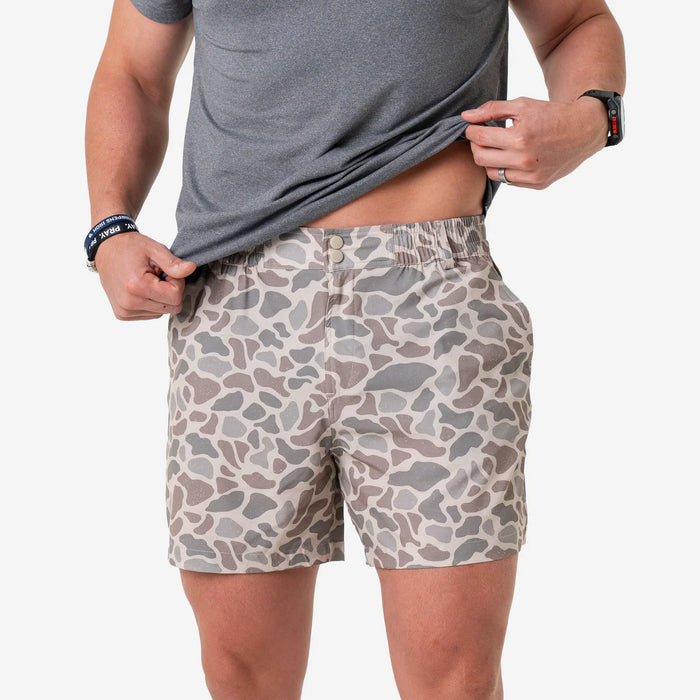 Everyday Short – Classic Deer Camo – Grey Pocket – 7" Inseam by Burlebo
