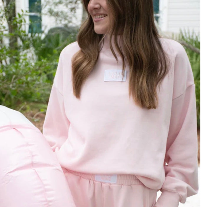 Adult Light Pink Lulu Mac Mock Neck Sweatshirt