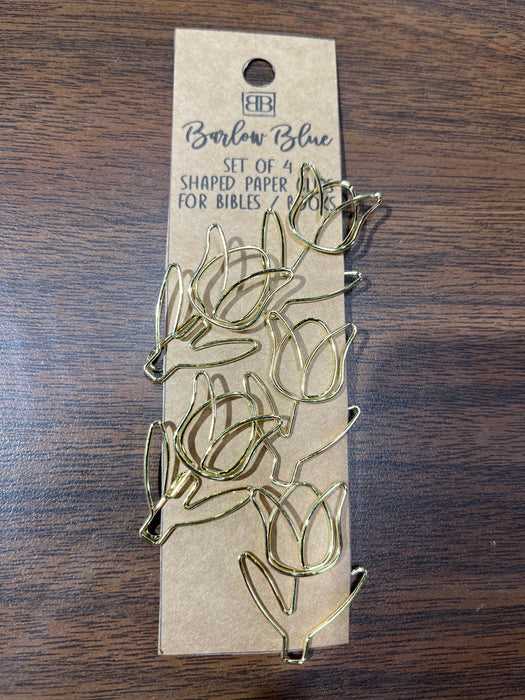 Gold Rose Set of 5 Decorative Paper Clips for Bibles & Books