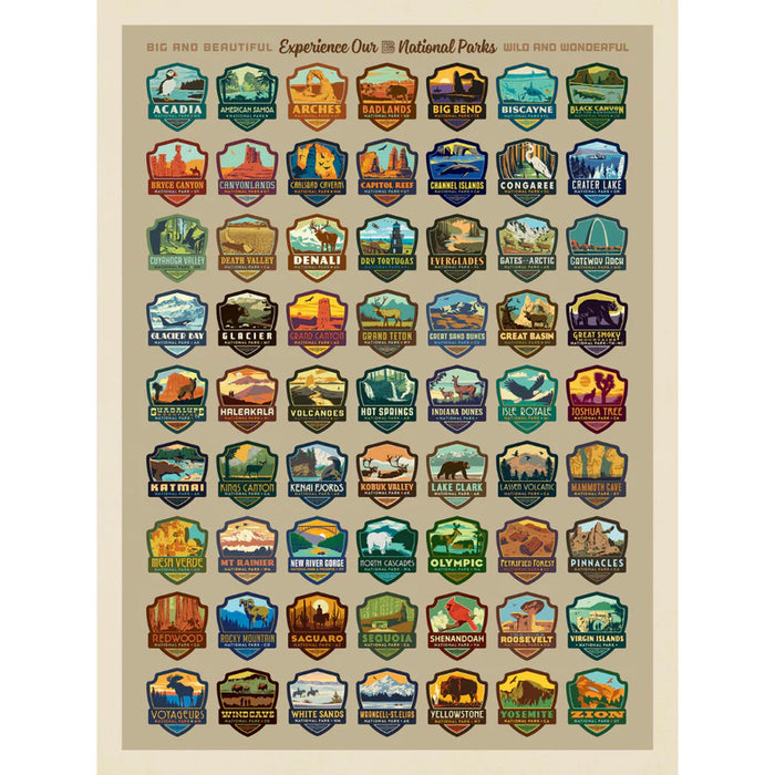 National Park Emblem- 63 Parks Jigsaw Puzzle (500pcs)