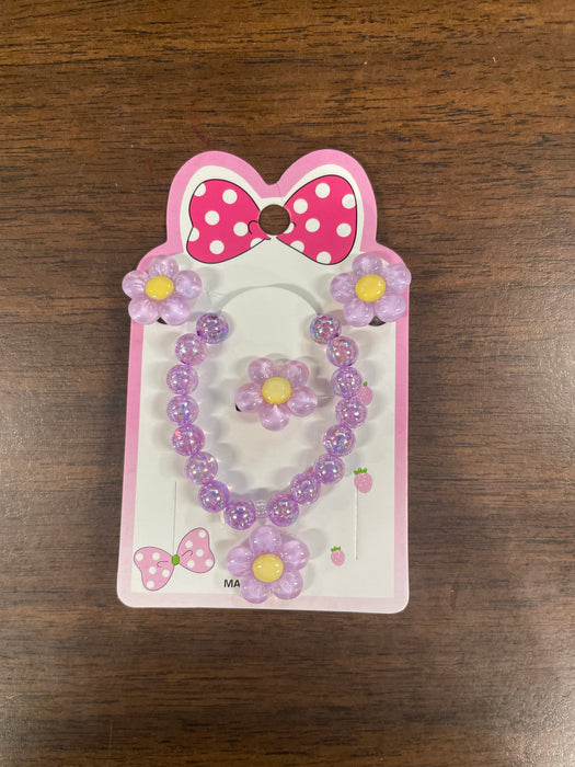 Daisy Jewelry Sets- Clip On Earrings, Ring, and Necklace. Available in 5 Styles!