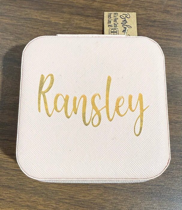 Personalized Small Zip Up Jewelry Box.  Available in Smooth Finish & Velvet.  *Personalization Included!