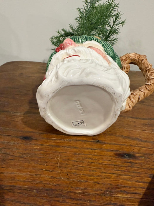 Fitz & Floyd Vintage Santa Mug Planter with Removable Christmas Tree