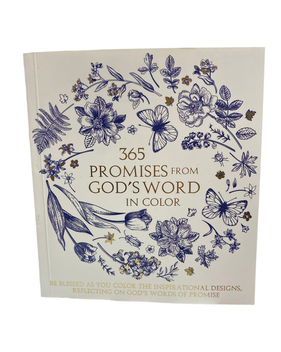 365 Promises from God's Word in Color Blue Floral Coloring Book