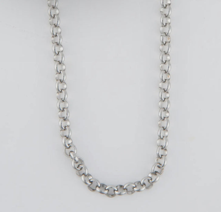 Waterproof Silver 18” Cable Chain Necklace