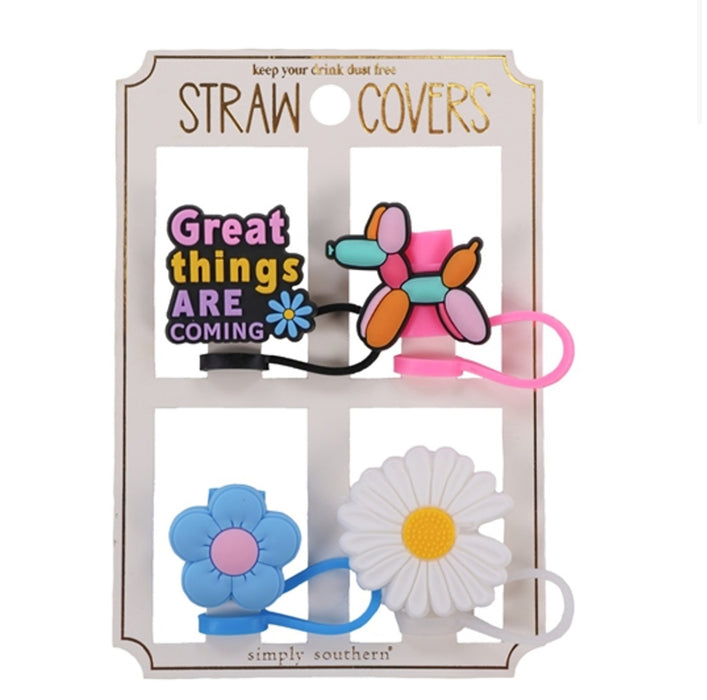 4pk Great Things Straw Toppers