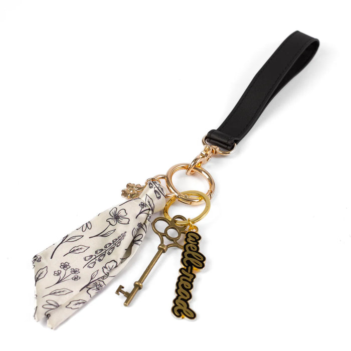Pressed Floral Satin Keychain