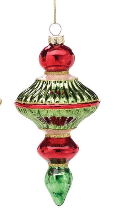Red & Green Finials Ornaments- 2 Styles!