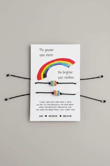 The Greater Your Storm, The Brighter Your Rainbow - Set of 2 Friendship Bracelets
