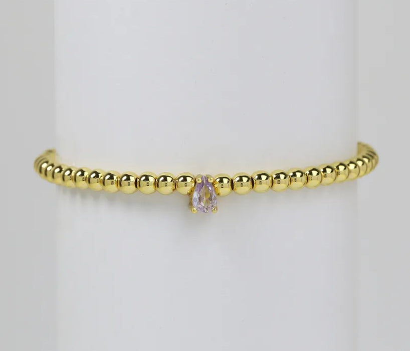 The Gem Glow - Small Tear Drop Birthstone Bracelets