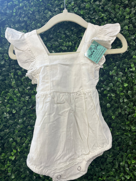 Off-White Baby Overall with Ruffle Sleeves