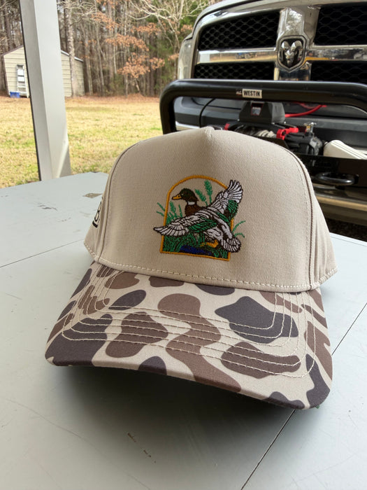 Embroidered Wood Duck with Frame Hats-Multiple styles available.