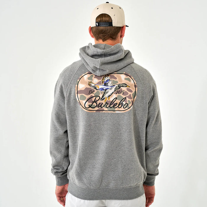 Burlebo Ducks Flying In- Dark Heather Grey Fleece Hoodie