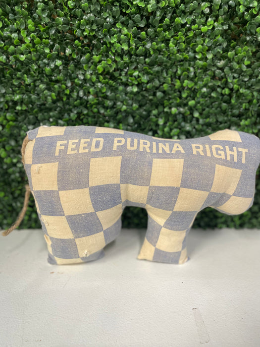 Vintage Feed Sack Pillows.  Farm Animals.