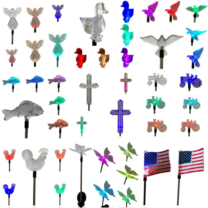 Solar Stakes for the Yard, Cemetery, etc.  Color Changing.  Multiple Styles.