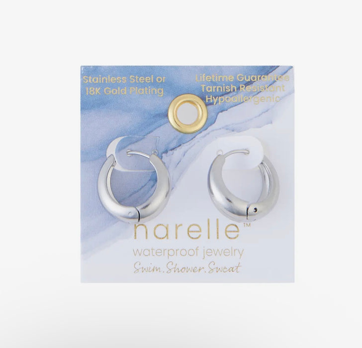 Narelle Waterproof Teardrop Hoop Earring - Silver