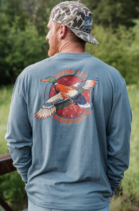 Burlebo Suns Up Birds Down Men’s Long Sleeve Tee