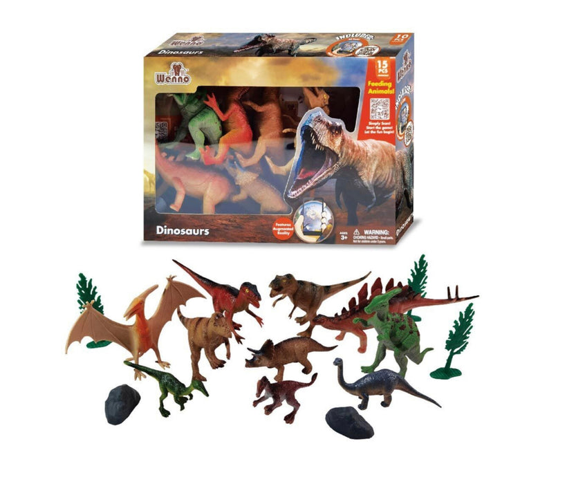 15pc Plastic Dinosaur Play Set