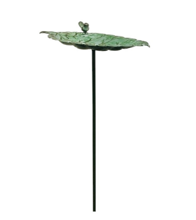 Green Leaf Birdbath on Stake 40"x12" ⚠️ Oversized Item.  Store Pick Up Only! No Shipping.