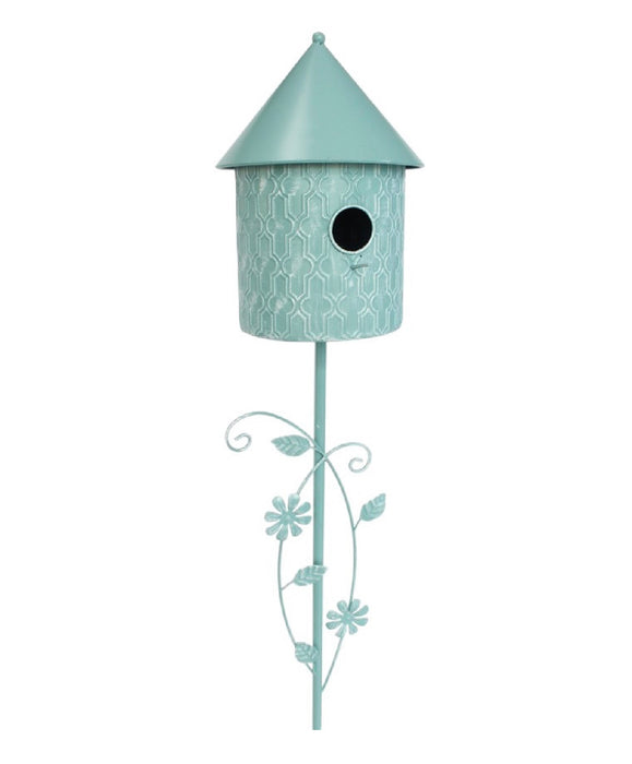 Blue Birdhouse on Pole 58"x8" ⚠️ Oversized Item.  Store Pick Up Only! No Shipping.