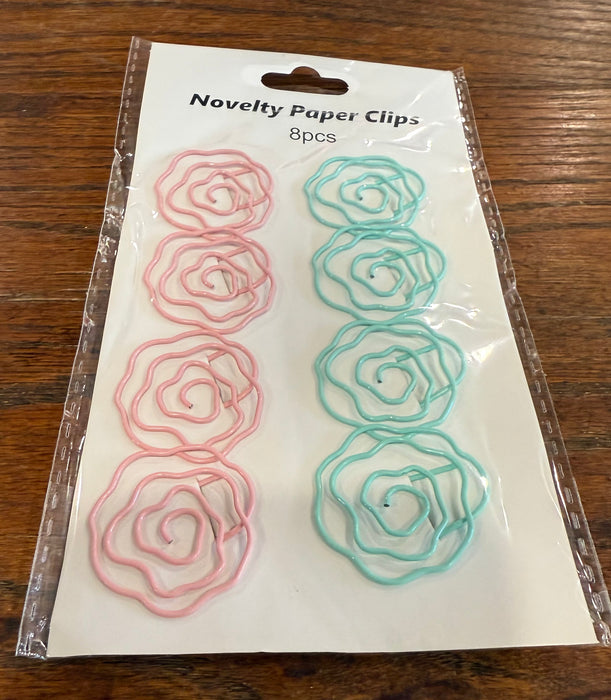 Decorative Flower Paper Clip Bookmarks on Cards for Bibles, Books & Journals. Set of 8.