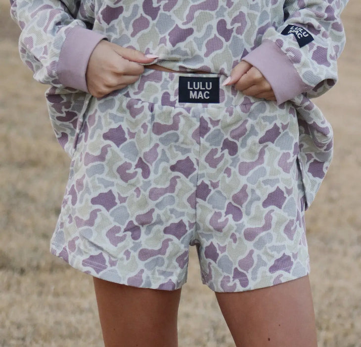 Lulu Mac Camouflage Waffle Knit Shorts