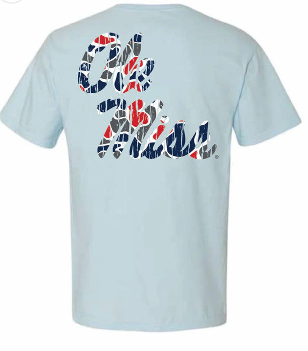 Ole Miss Script Camouflage Tee