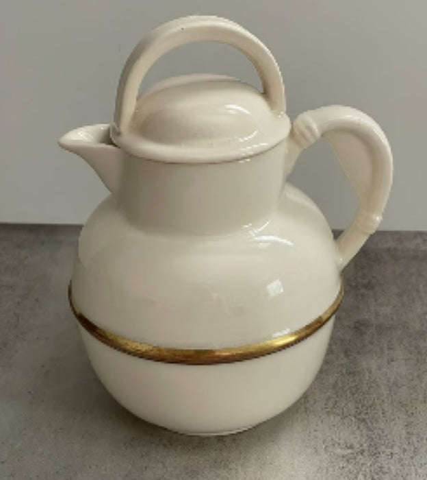 Vintage Crown Ducal Golden Guernsey Creamware Gold Band Covered Creamer.  Made in England