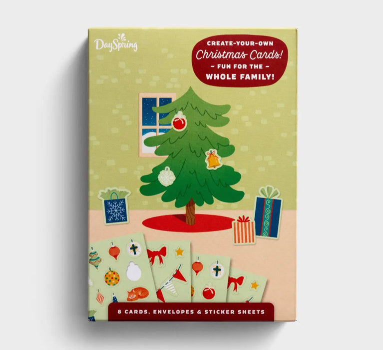 Interactive Sticker Christmas Tree - 8 Christmas Boxed Cards