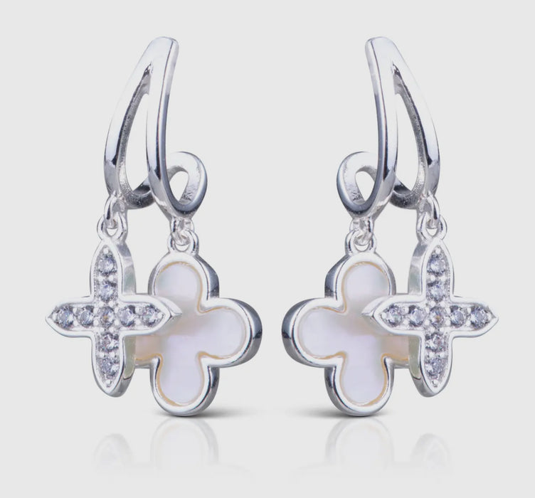 Mother of Pearl Double Quatrefoil Earrings