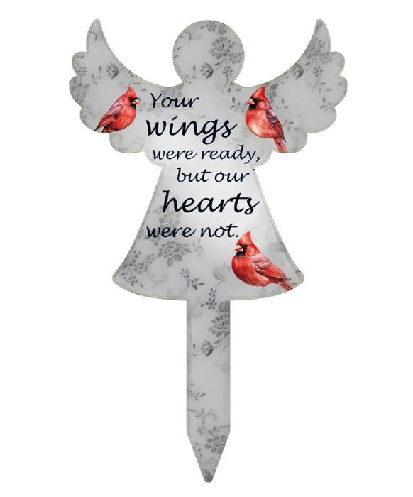 Cardinal Wings Angel Stake 18"x11"