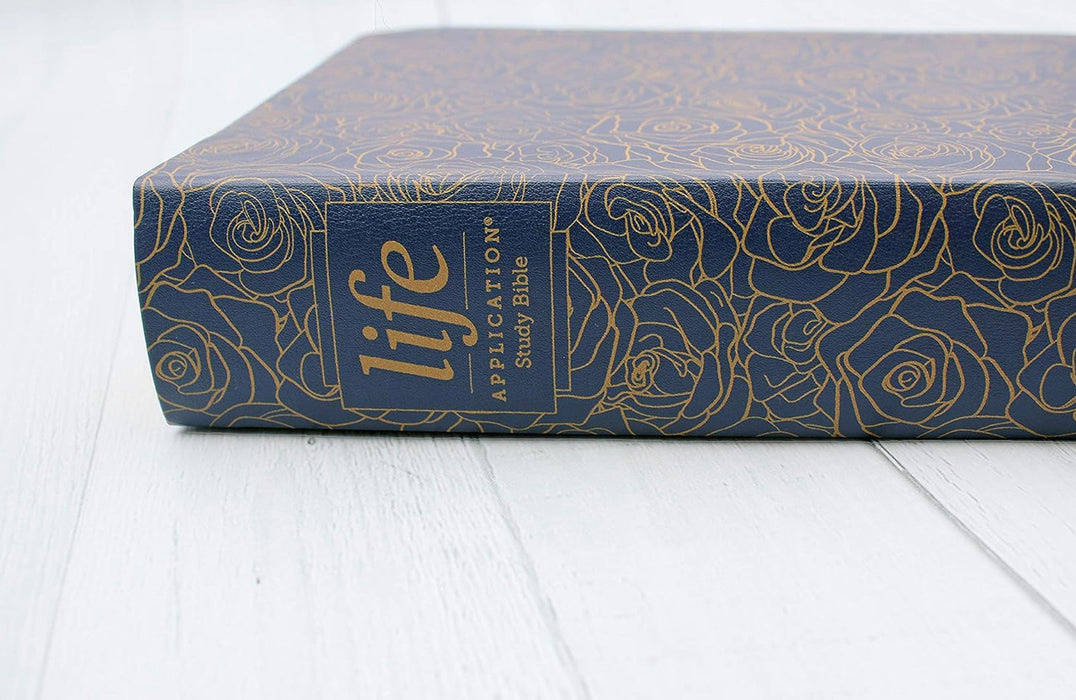 NIV Life Application Study Bible 3rd Edition - Navy Floral