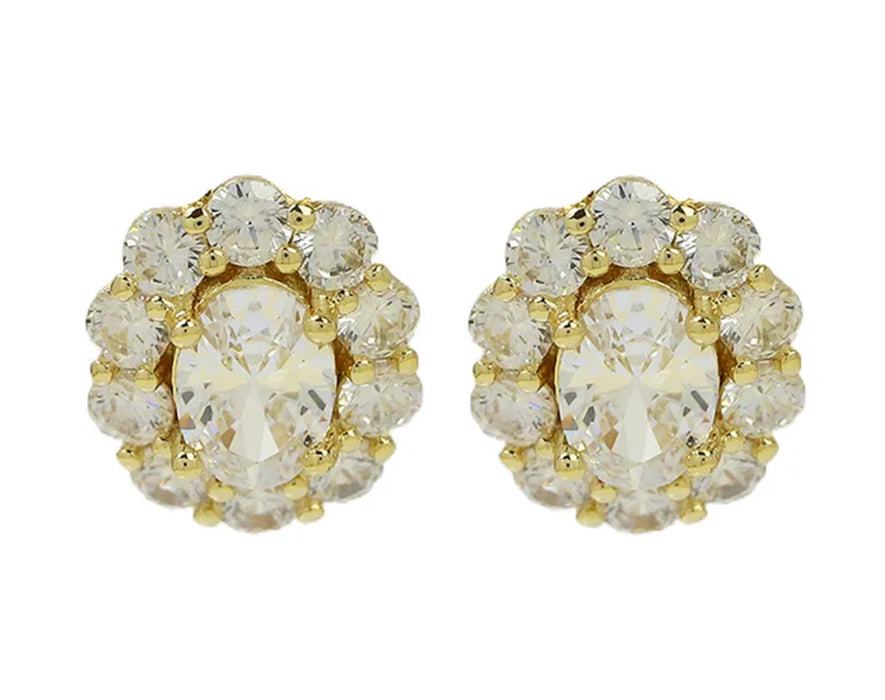 Birthstone Halo Stud Earrings