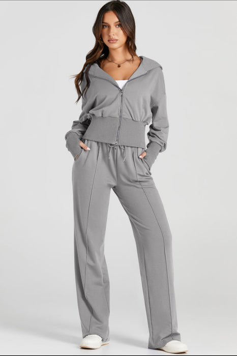 Everyday Ease 2 Piece  Hooded Set.  Available in Grey & Black (S-2XL)