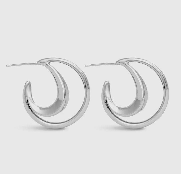 Summer Polished Double Hoop Earrings