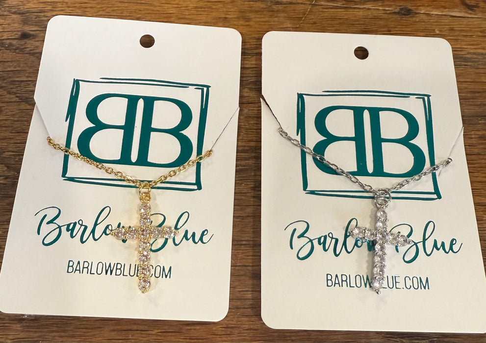 The “Faith & Flicker” Cross Necklace ✨ (Gold or Silver)