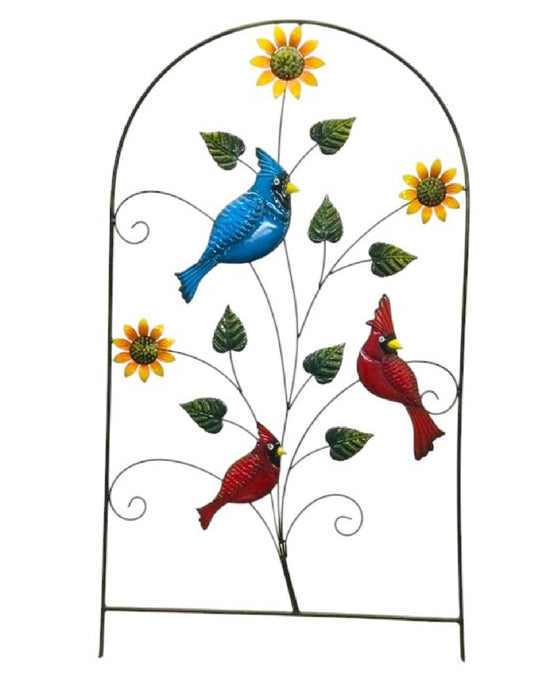 Cardinal and Blue Bird Trellis 47"x24" ⚠️ Oversized Item.  Store Pick Up Only! No Shipping.