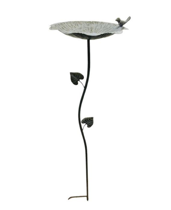 Gray Birdbath on Stake 42"x11" ⚠️ Oversized Item.  Store Pick Up Only! No Shipping.