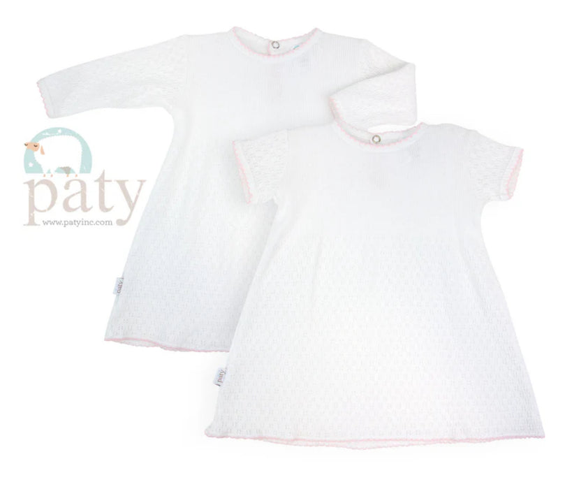 Long Sleeve White Baby Dress with Key Hole Back (3M-12M) *Personalization Can Be Added for an Additional $10!*