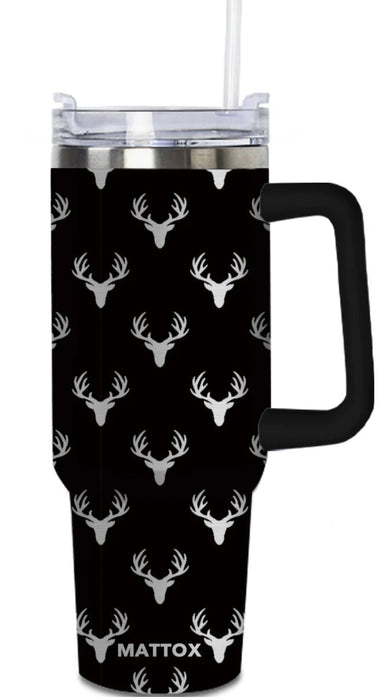 All Over Deer 40oz Tumbler with Handle