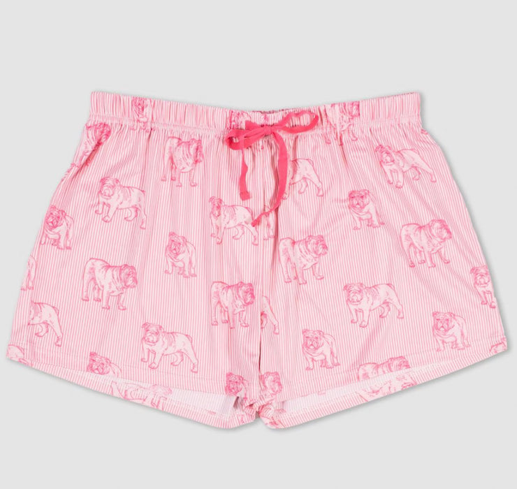 Pink Bulldog Stare Sleep Shorts