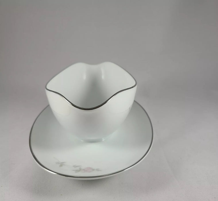 Vintage Noritake Gravy Boat with Plate Attached