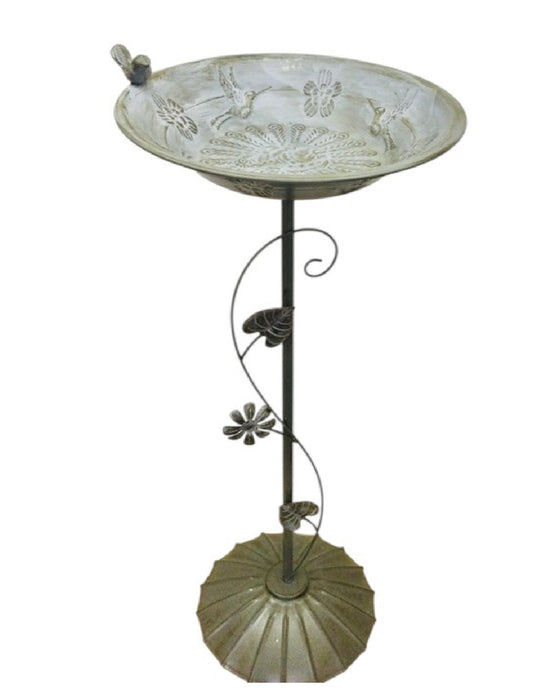 Gray Birdbath on Stand 29"x12" ⚠️ Oversized Item.  Store Pick Up Only! No Shipping.